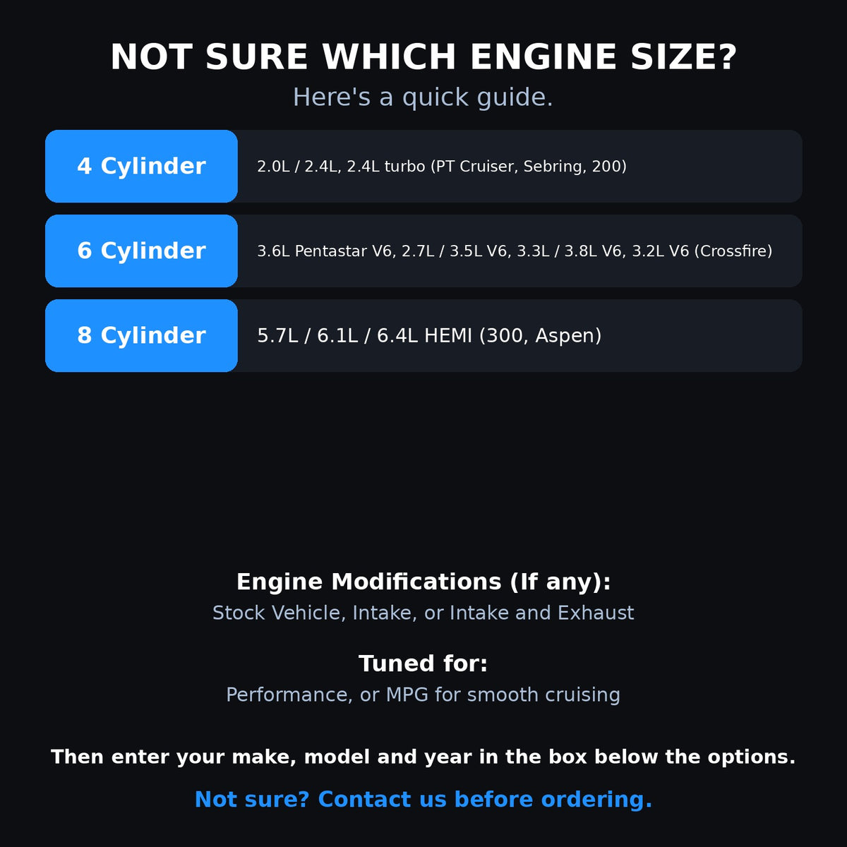 Choosing your engine size and options for a Chrysler