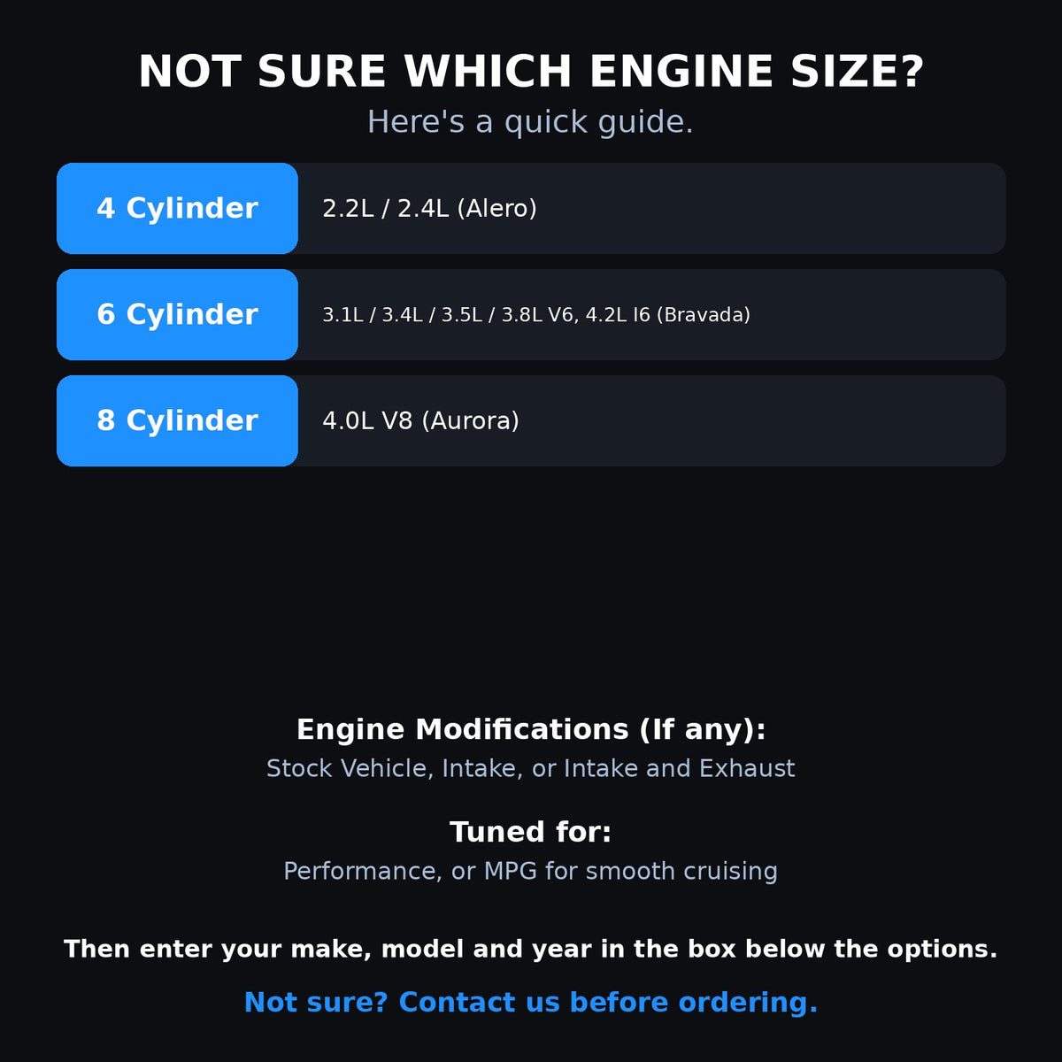 Choosing your engine size and options for a Oldsmobile