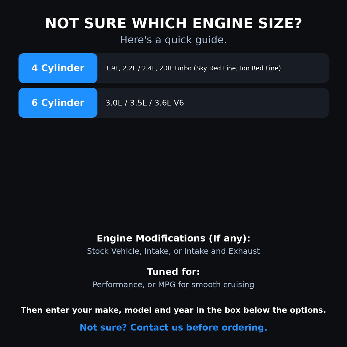 Choosing your engine size and options for a Saturn