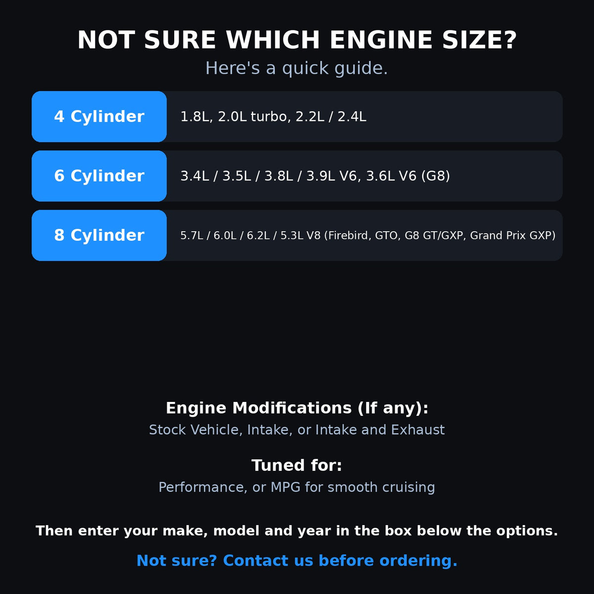 Choosing your engine size and options for a Pontiac