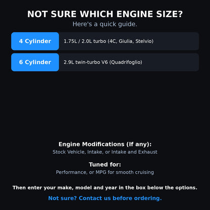 Choosing your engine size and options for a Alfa Romeo