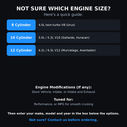 Choosing your engine size and options for a Lamborghini