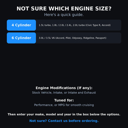 Choosing your engine size and options for a Honda