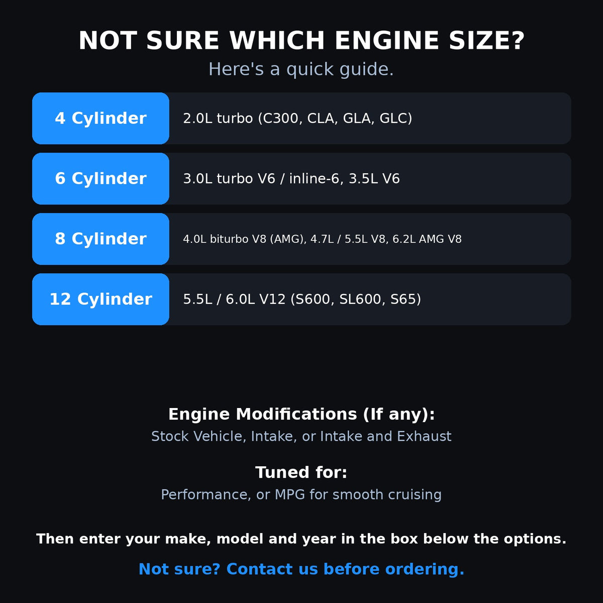 Choosing your engine size and options for a Mercedes-Benz