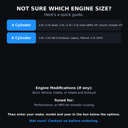 Choosing your engine size and options for a Subaru