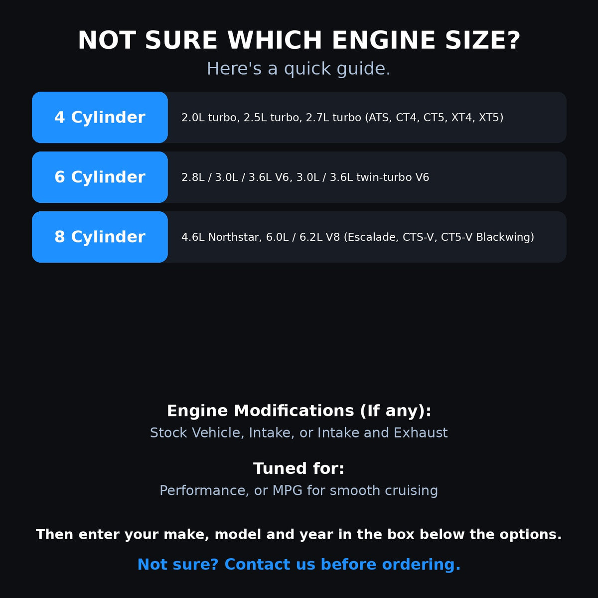 Choosing your engine size and options for a Cadillac