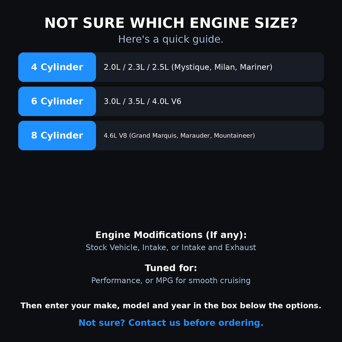 Choosing your engine size and options for a Mercury