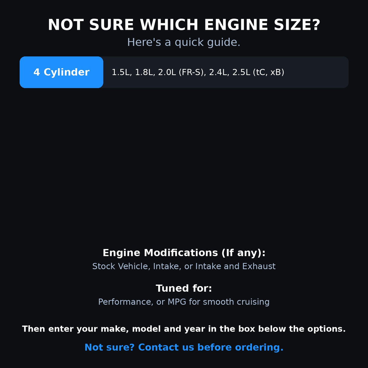 Choosing your engine size and options for a Scion