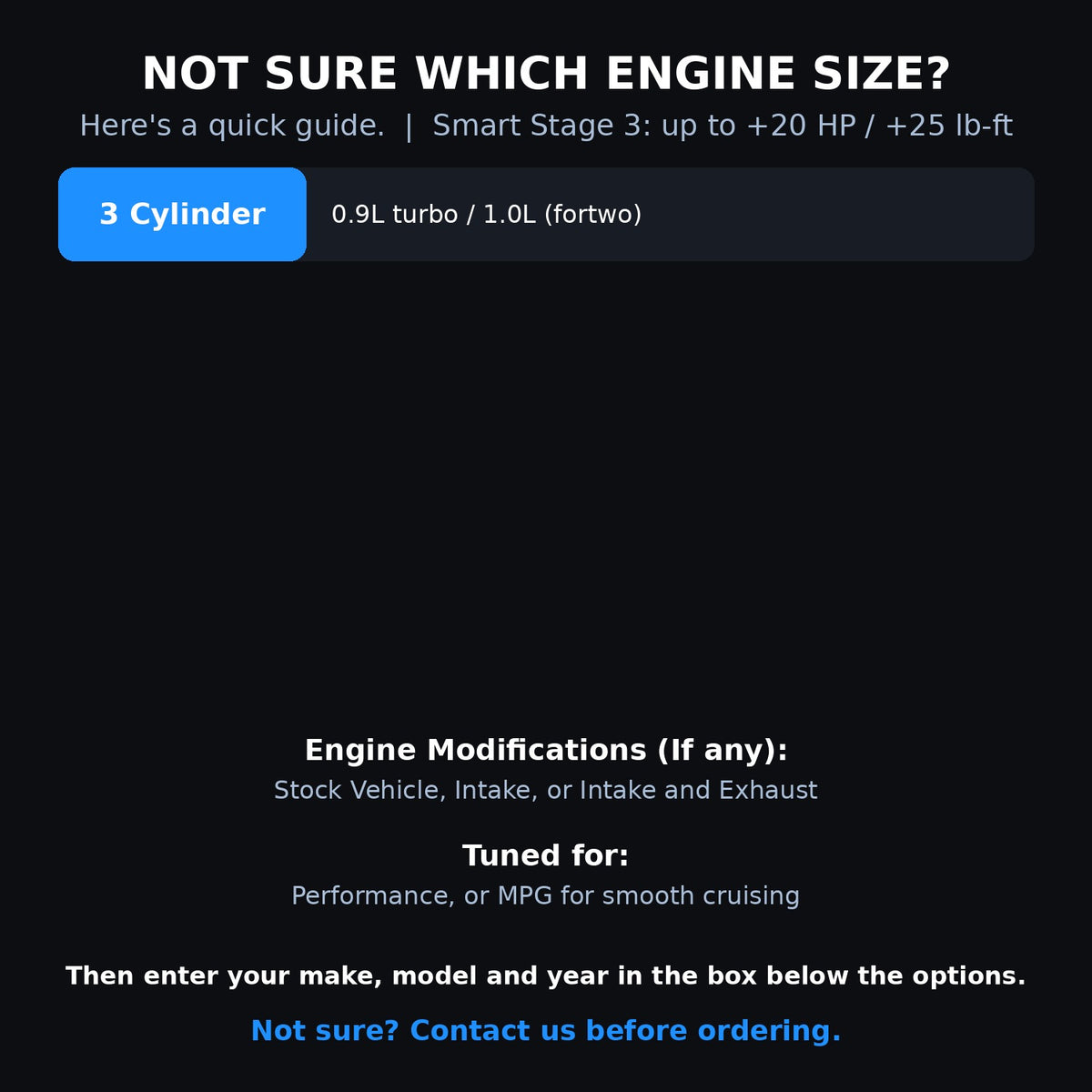 Choosing your engine size and options for a Smart