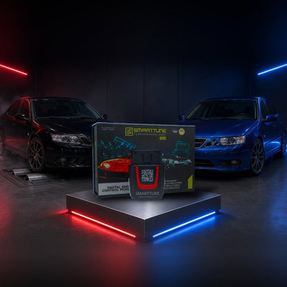 Saab Stage 2 SmartTune tuner with 9-3 and 9-5 on the dyno