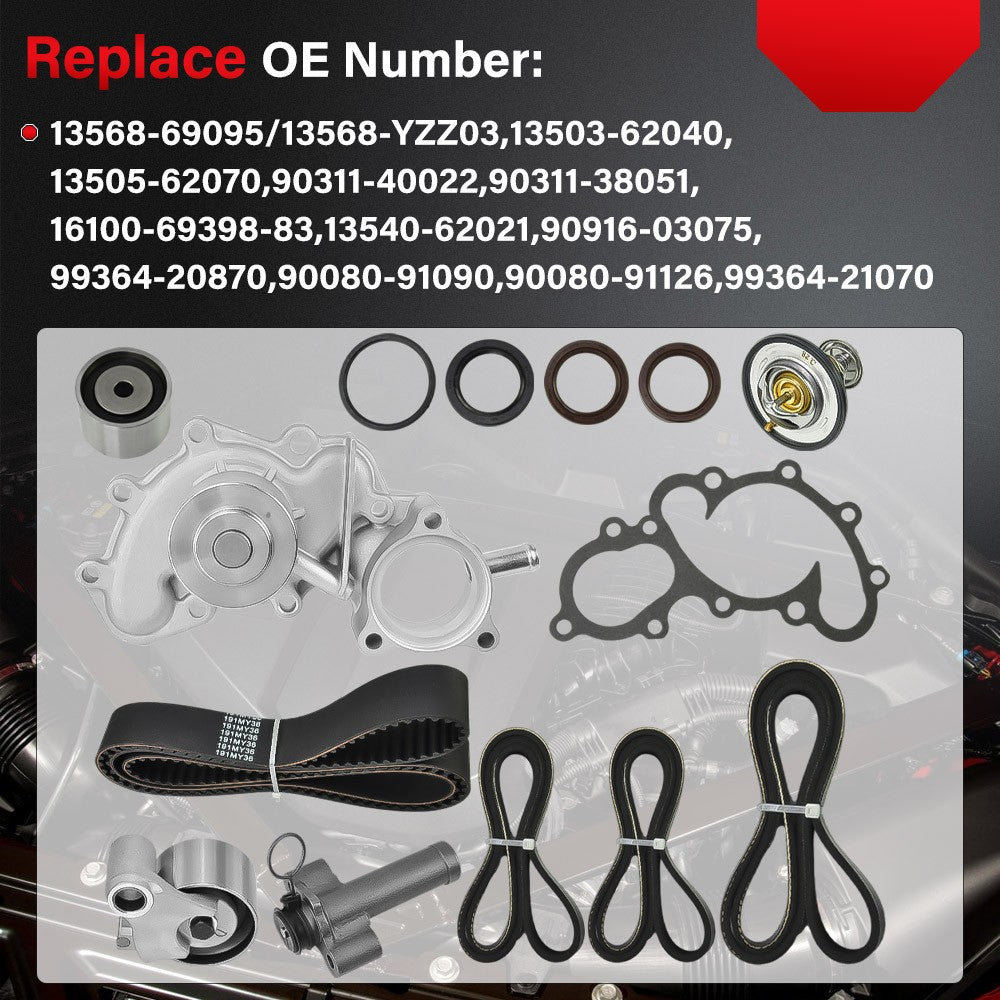 Performance Water Pump & Timing Belt Kit for Toyota T100 (1995-1998) 3.4L
