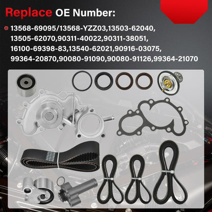 Performance Water Pump & Timing Belt Kit for Toyota T100 (1995-1998) 3.4L