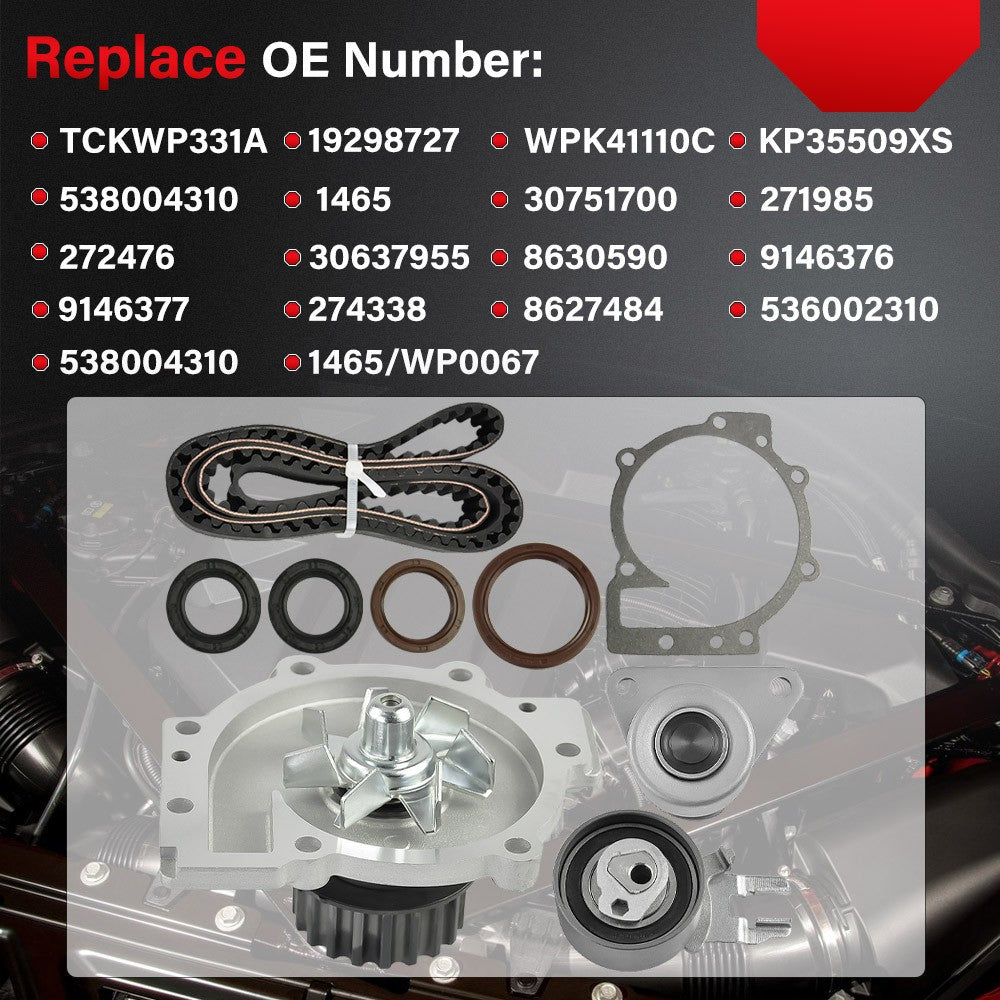 Performance Water Pump & Timing Belt Kit for Volvo S60 (2001-2016) 2.3L 2.4L 2.5L