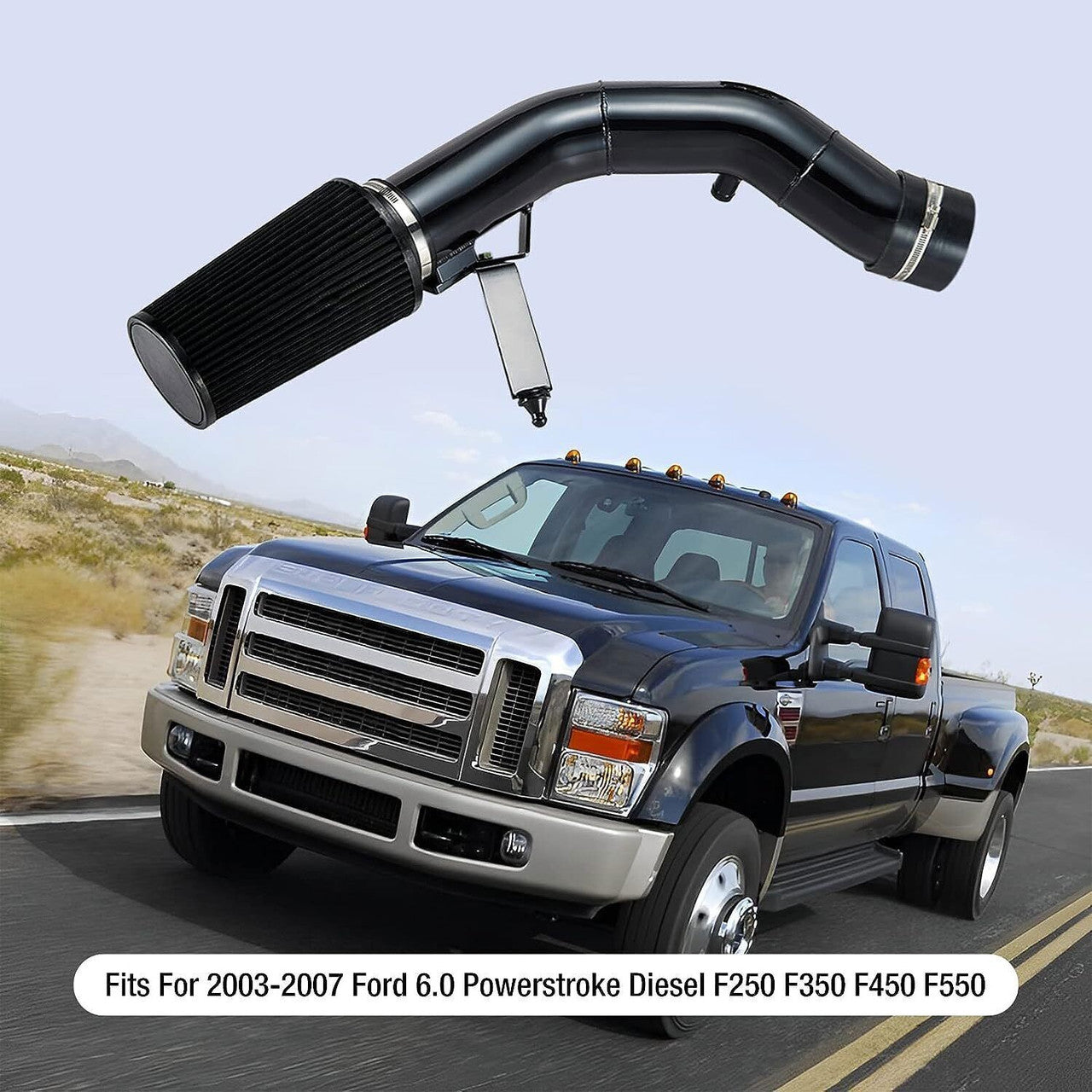 Cold Air Intake for Ford F-250/F-350 Excursion (2003-2007) 6.0L Powerstroke Diesel Engines Black