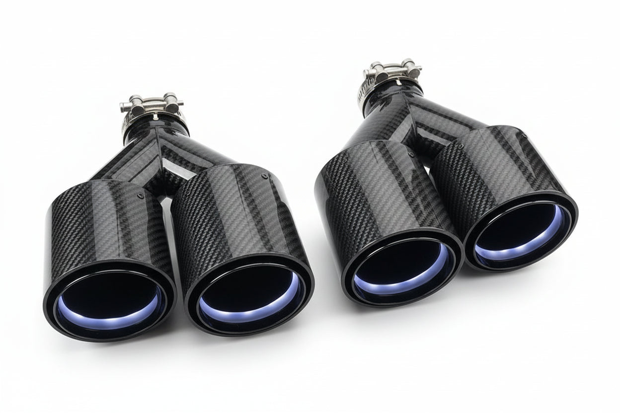 Quad Exhaust Tips Carbon for for BMW G20 G22 G29 G30 (2019-2025)