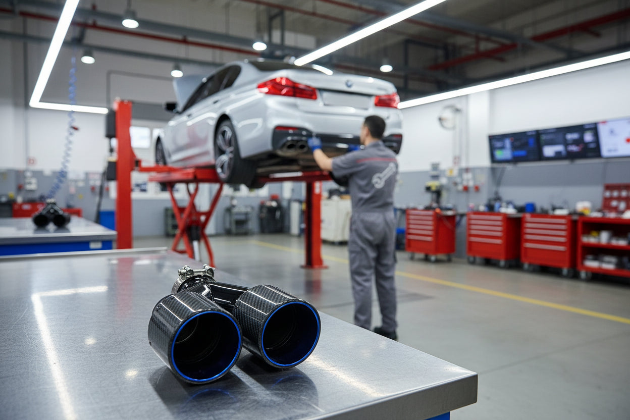 Quad Exhaust Tips Carbon for for BMW G20 G22 G29 G30 (2019-2025)