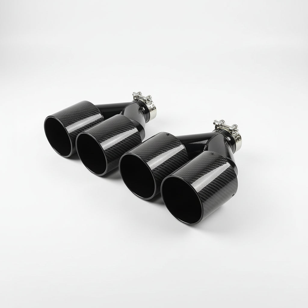 Quad Exhaust Tips Carbon for for BMW G20 G22 G29 G30 (2019-2025)