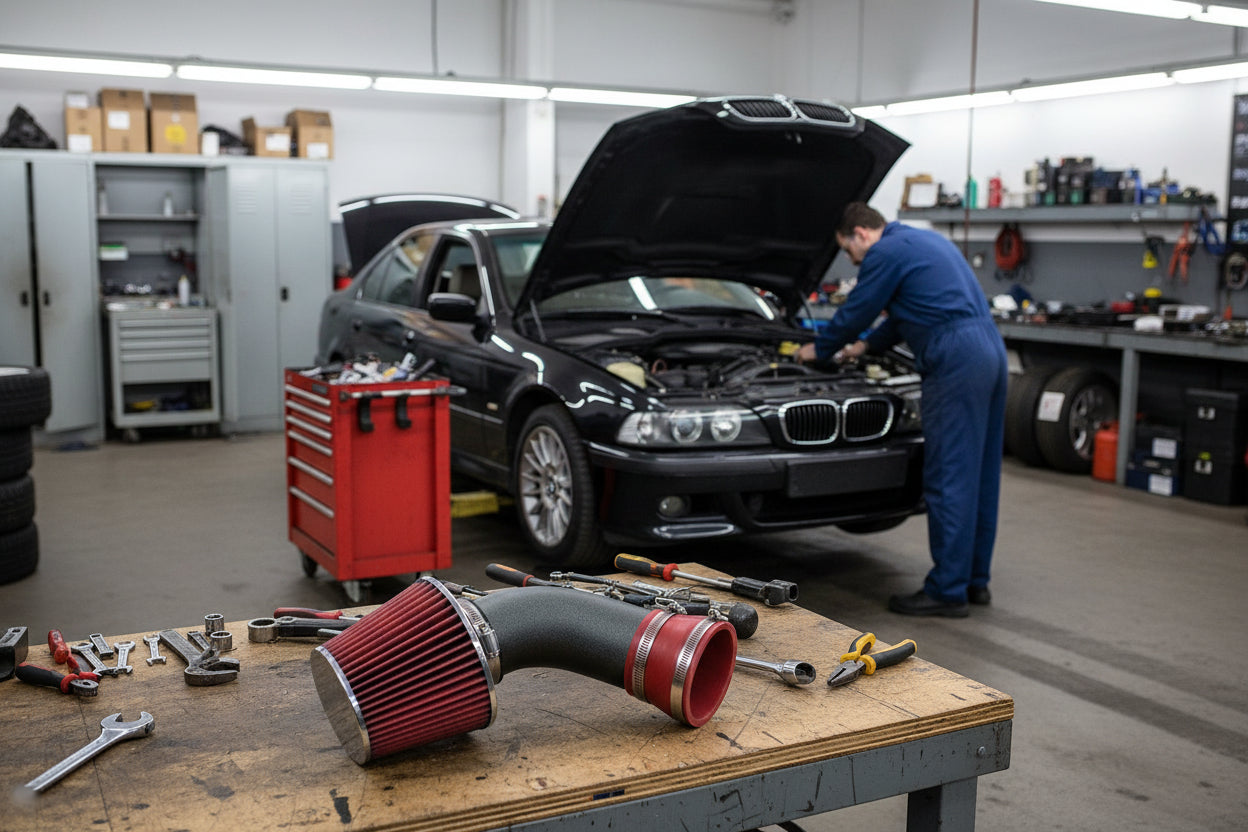 Sport Air Intake System for BMW E34 / E39 540i (1993-2001) with 4.0L / 4.4L V8 Engine Black Default Title