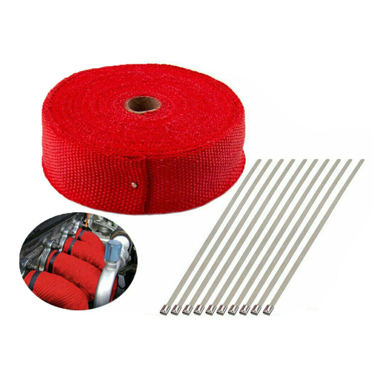 50 FT Thermal Wrapping Red Heat Tape for Exhaust Manifold Headers
