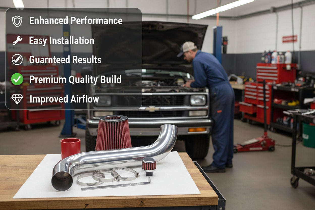 Performance Air Intake For Chevrolet S-10 Pick Up / Blazer (1992-1995) with 4.3L V6 Engine Red
