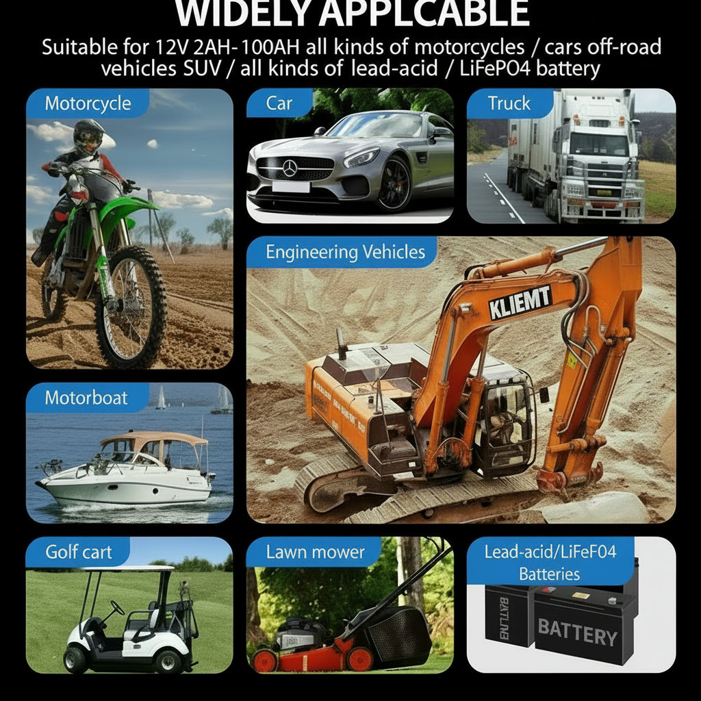 12V Car Battery Trickle Charger 6AMP Car Boat Truck Smart Charging