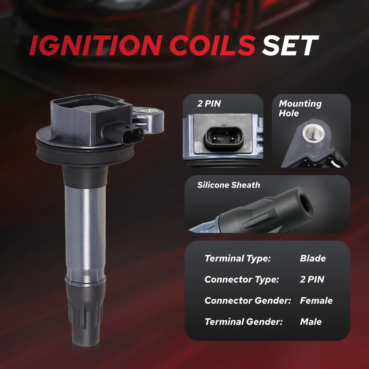 Ignition Coil & Spark Plugs 2-Pin for Ford F150 (2017-2018) 3.5L V6