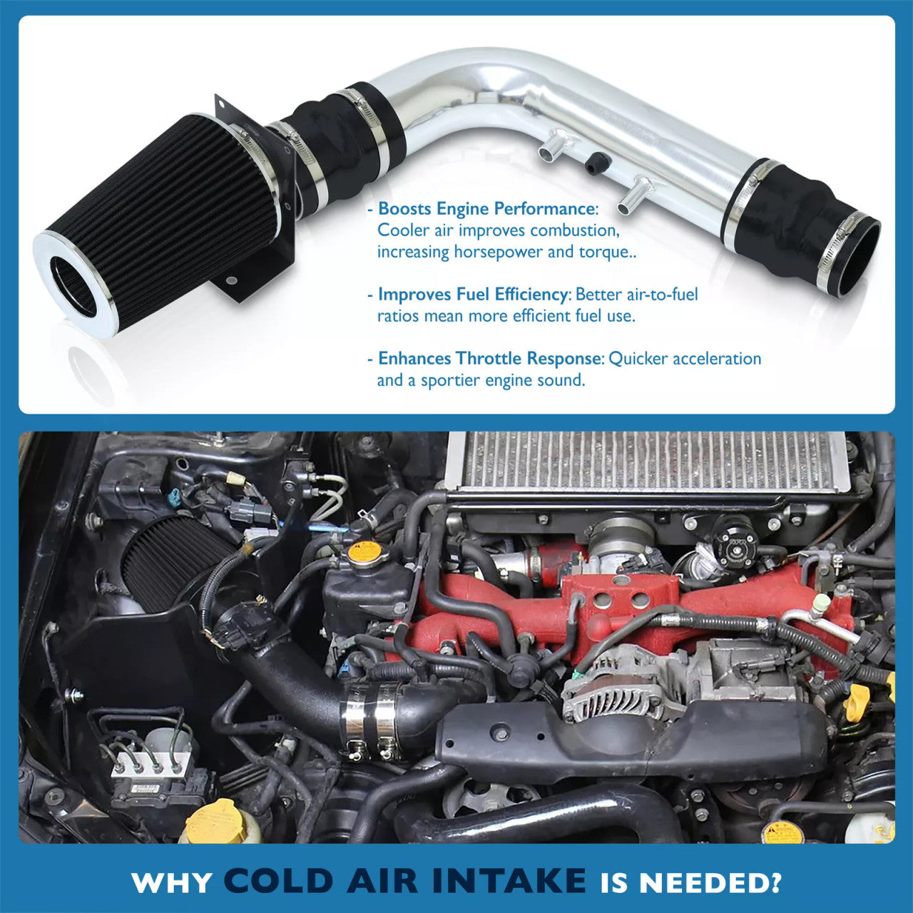 Cold Air Intake For Ford F150 (1997-2003) With 4.2L V6 Engine Red