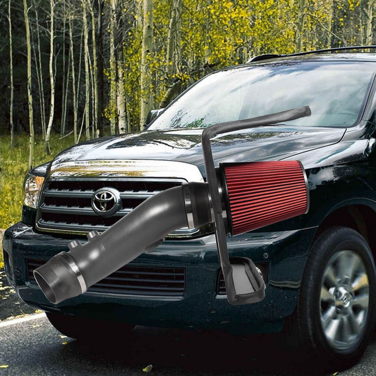 Cold Air Intake W/Heat Shield for Toyota Tundra / Sequoia (2012-2020) with 5.7L V8 Engine Red