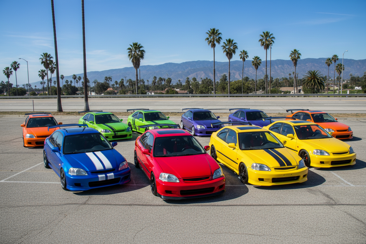 show only 10 cars and add racing stripes to some