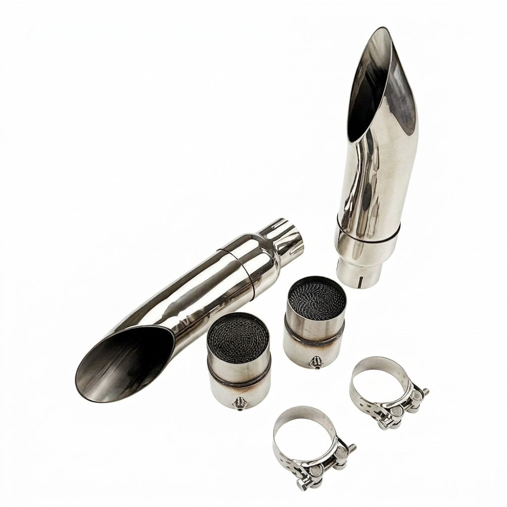 Slip-On Exhaust Tips for Ducati Monster 695 (2007-2008) Stainless with dB Killer