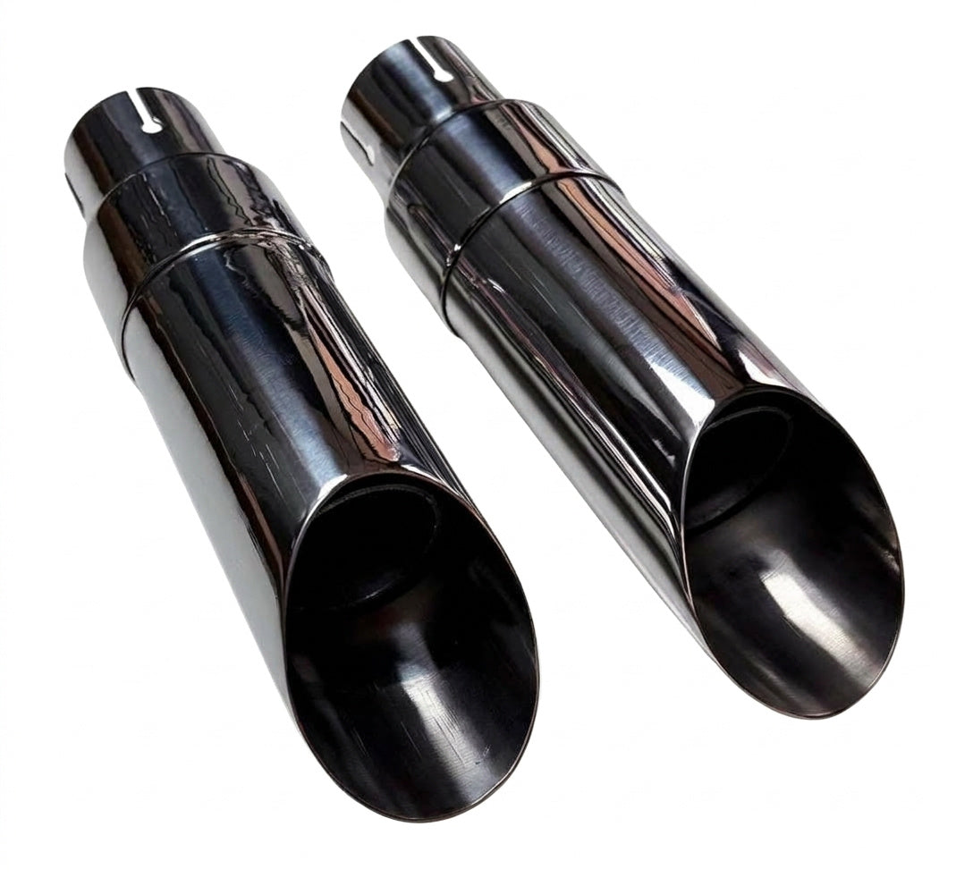 Slip-On Exhaust Tips for Harley Davidson Dyna (1995-2017) Stainless with Baffle