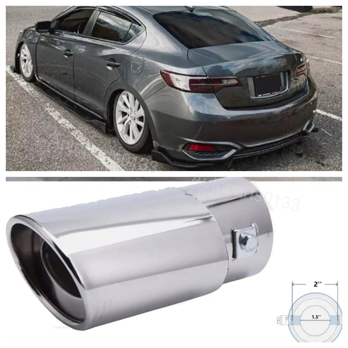 Embout de silencieux d'échappement en acier inoxydable pour Acura ILX (2013-2022) tous moteurs