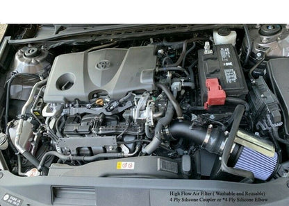 Performance Air Intake W/Heat Shield For Toyota Camry / Hybrid LE SE XLE (2018-2022) With 2.5L L4 Engine Black
