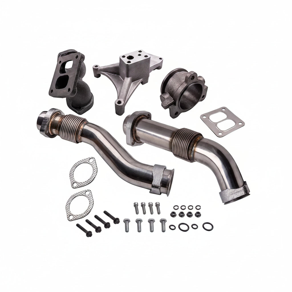 Turbo Pedestal Exhaust Housing Up Pipes for Ford F250 F350 (1994-1997) 7.3L Powerstroke