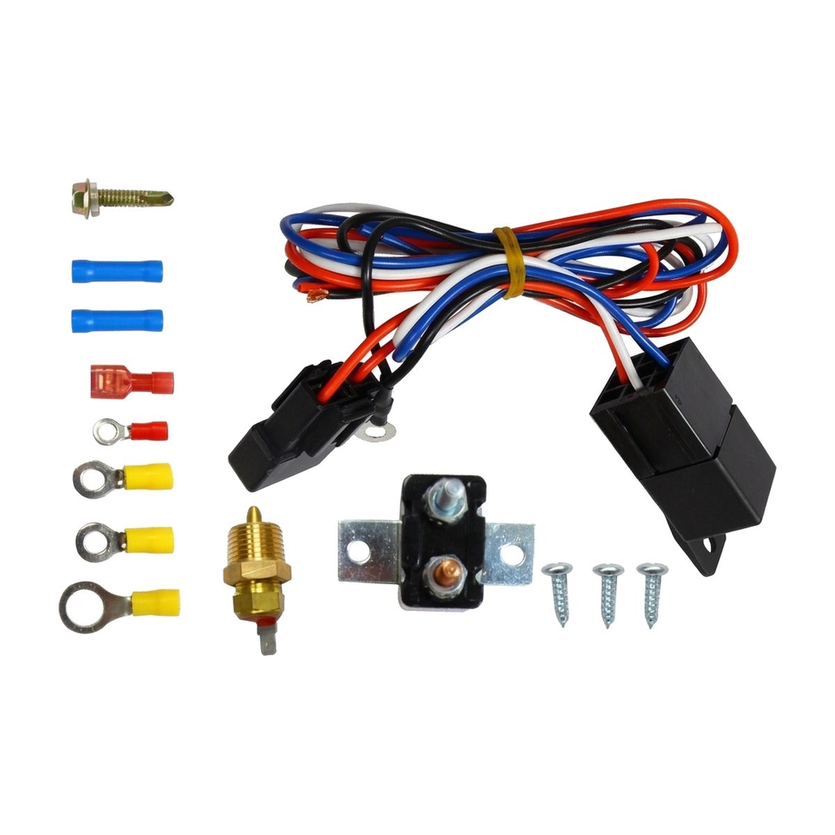 Universal 10" Slim Electric Radiator Cooling Fan Kit (2 Fans) with Thermostat Relay Wiring Kit 12V 800 CFM 185°F On