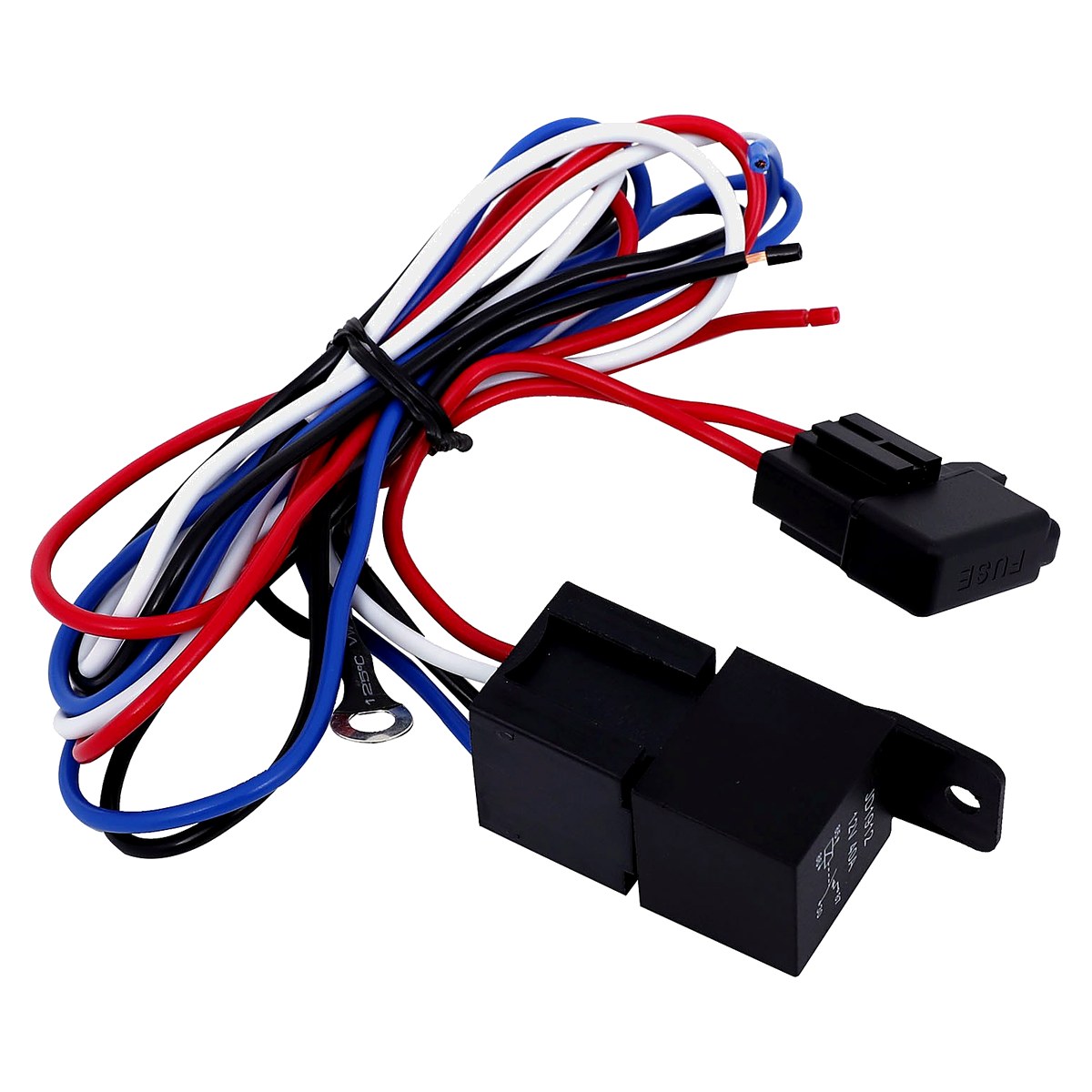 Universal Electric Radiator Fan Thermostat Relay Wiring Kit 3/8" NPT Temperature Sensor Switch 185°F On 175°F Off 12V with 30A Breaker