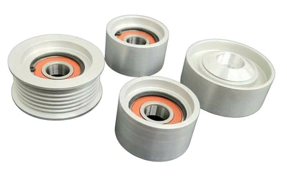 Upgraded Billet 4 Piece Idler Kit for Mercedes Benz CL-Class S-Class SL-Class G-Class CLK-Class Maybach S-Class CL65 CL600 S65 S600 SL65 SL600 G65 CLK65 (2001-2021) 5.5L 5.8L 6.0L