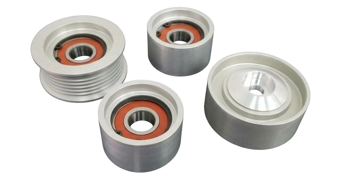 Upgraded Billet 4 Piece Idler Kit for Mercedes Benz CL-Class S-Class SL-Class G-Class CLK-Class Maybach S-Class CL65 CL600 S65 S600 SL65 SL600 G65 CLK65 (2001-2021) 5.5L 5.8L 6.0L