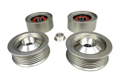 Upgraded Billet 4 Piece Idler Kit for Mercedes Benz SL-Class CL-Class S-Class SL63 CL63 S63 SL550 CL550 S550 (2012-2019) 4.7L 5.5L