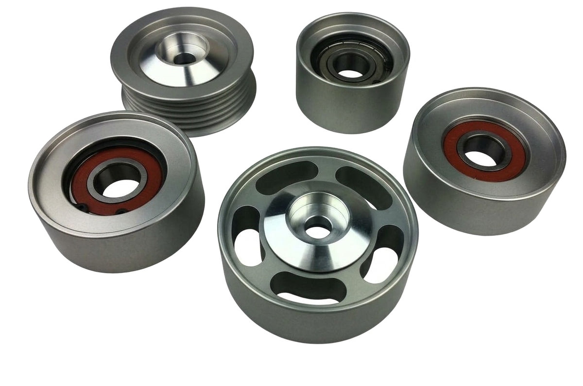Upgraded Billet 5 Piece Idler Kit for Mercedes Benz C-Class E-Class CLS-Class CL-Class SL-Class S-Class G-Class SLS AMG C63 E63 CLS63 CL63 SL63 S63 G63 (2007-2012) 6.2L