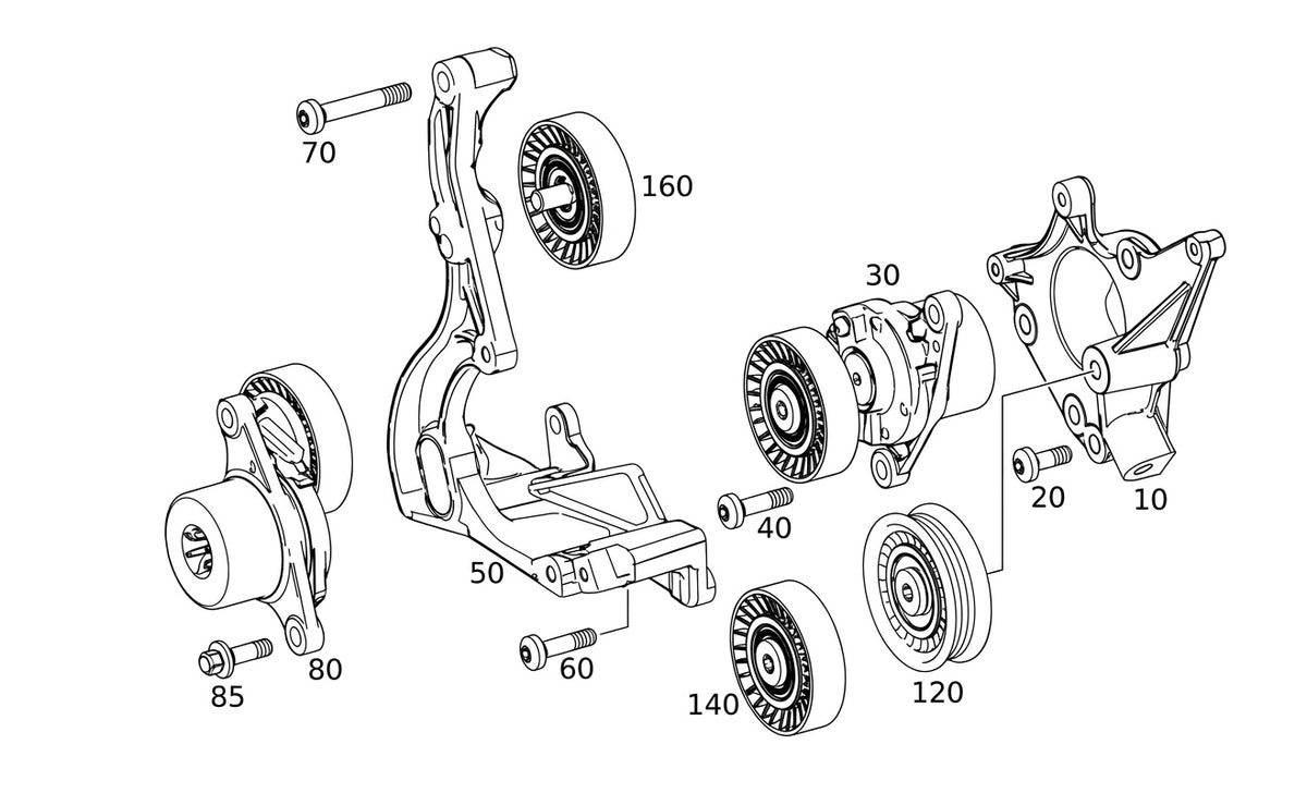Upgraded Billet 5 Piece Idler Kit for Mercedes Benz C-Class GLC-Class C63 GLC63 (2015-2021) 4.0L